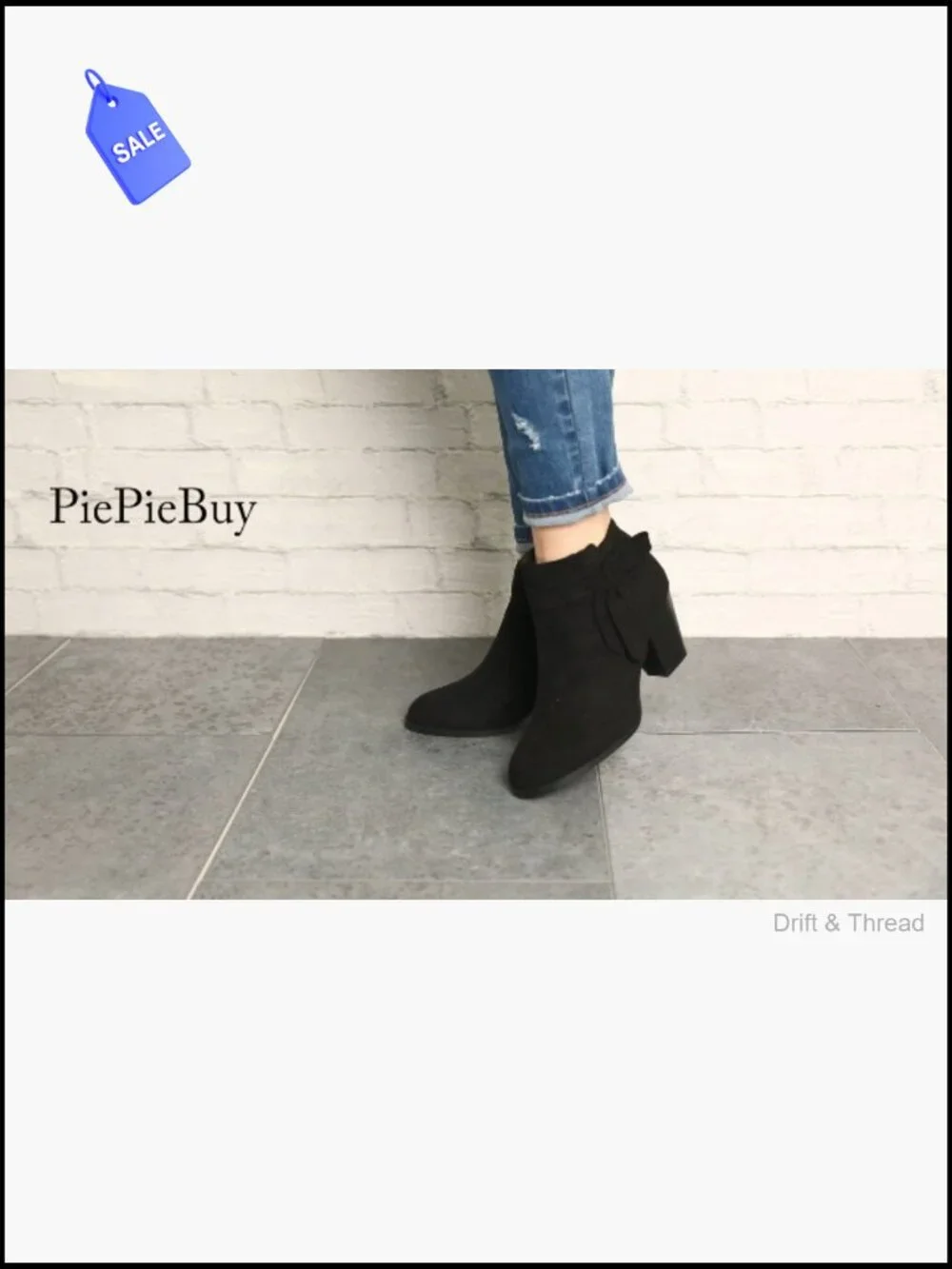 Womens Chelsea Ankle Boots Chunky Heel Faux Suede Side Zip Booties